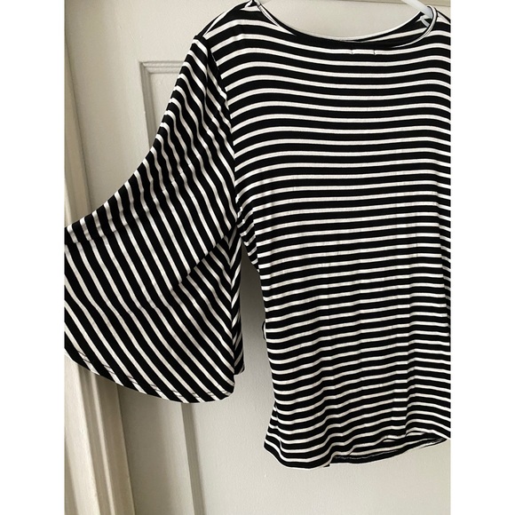dstudio striped stretch tunic top with waist tie - Picture 4 of 8
